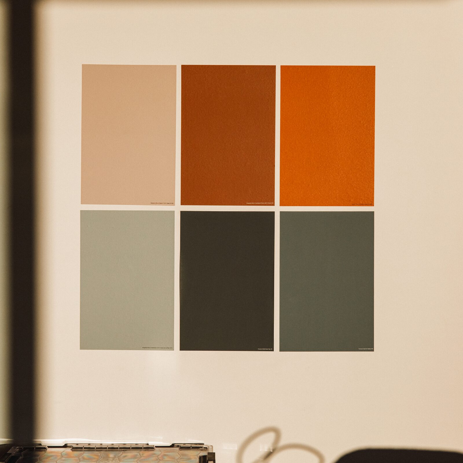 Samplize peel-and-stick paint samples on a wall